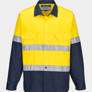MA801 - Chemise avec bandes rétroréfléchissantes Portwest, Jaune/Navy