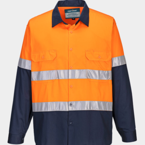 MA801 - Chemise avec bandes rétroréfléchissantes Portwest, Orange/Navy
